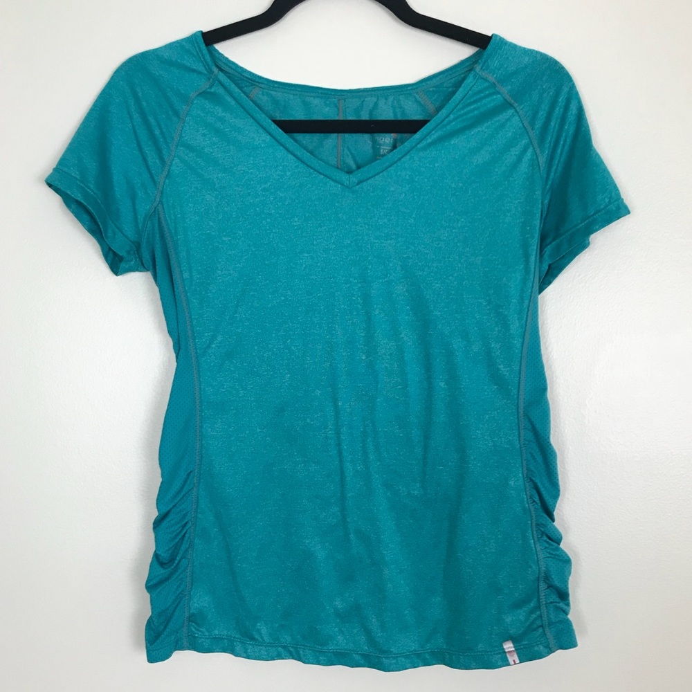 Tangerine Mesh Panel Active Short Sleeve Tee